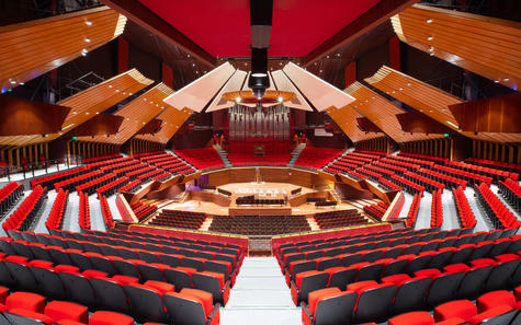 The town hall's restored auditorium. Photo: Supplied