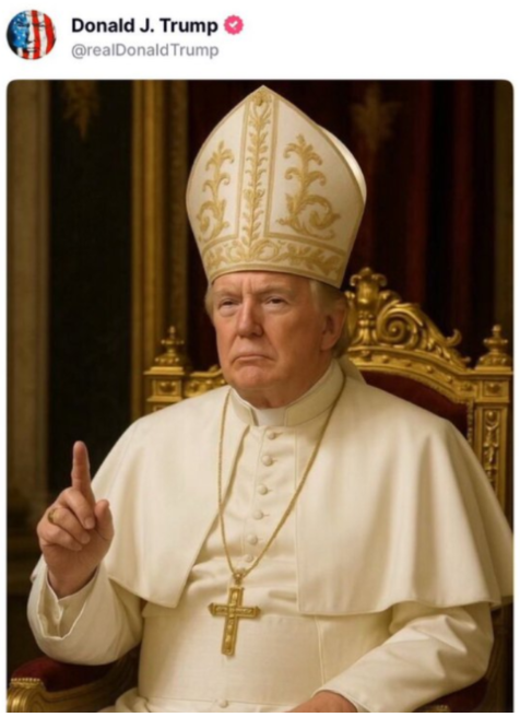 The AI generated image of Donald Trump as the pope. Image: Truth Social