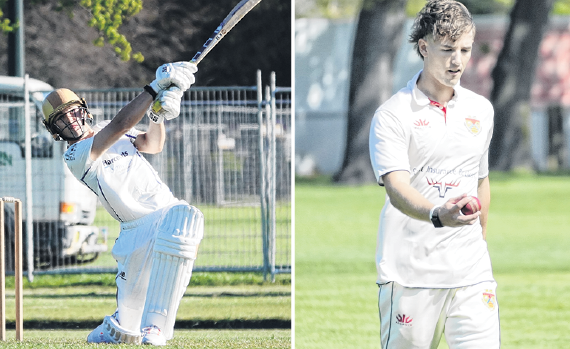Josh Tromp, left, and twin brother Matt made their Christchurch club cricket debuts on Saturday....