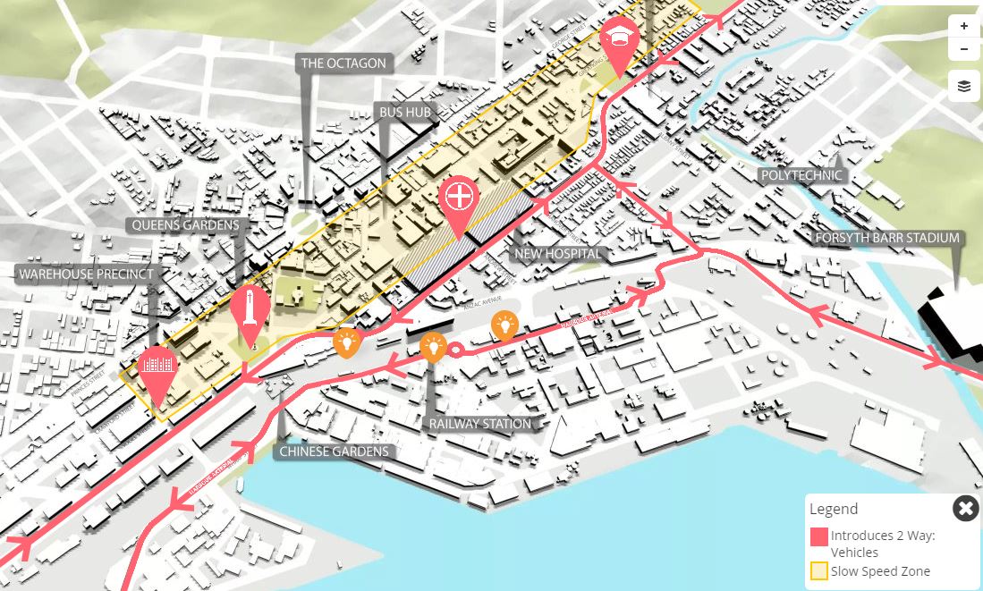 This proposal includes introducing a two-way system. Image: NZTA