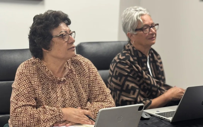 Janice Kuka, left, and Jackie Davis of Ngā Mataapuna Oranga PHO, which has managed to boost...