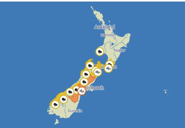 MetService's Severe Weather Watch. Image: MetService