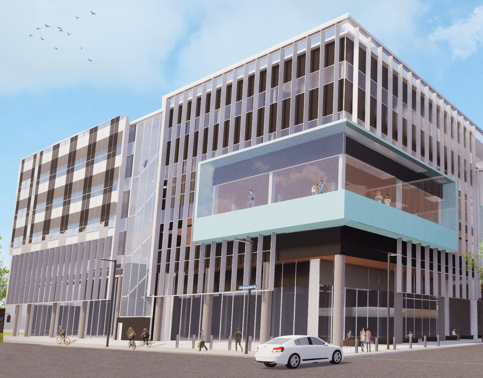 An architect’s rendering of a day surgery/outpatients building. This is a concept image. The...